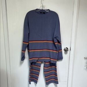 Striped Pajamas - Blue with Multicolor Stripes